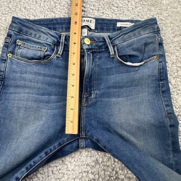 FRAME Le Crop Mini Boot Jean Raw Hem Austin Wash - Picture 9 of 11